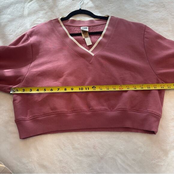PINK Victoria’s Secret Cropped V Neck Pullover Sweater in Blush Pink Size L - Picture 7 of 7